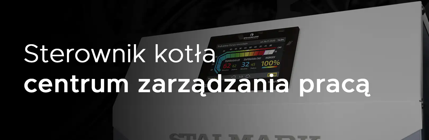 Sterownik kotła 5 klasy na pellet z podajnikiem Stalmark – centrum zarządzania pracą urządzenia objętego dofinansowaniem.