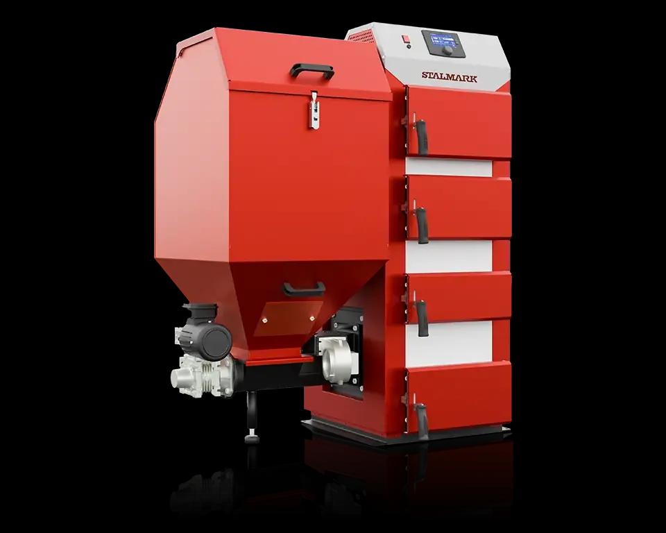 przód kotła centralnego ogrzewania Stalmark Eko Vegas na ekogroszek z automatycznym podajnikiem - innowacyjna alternatywa dla pieca