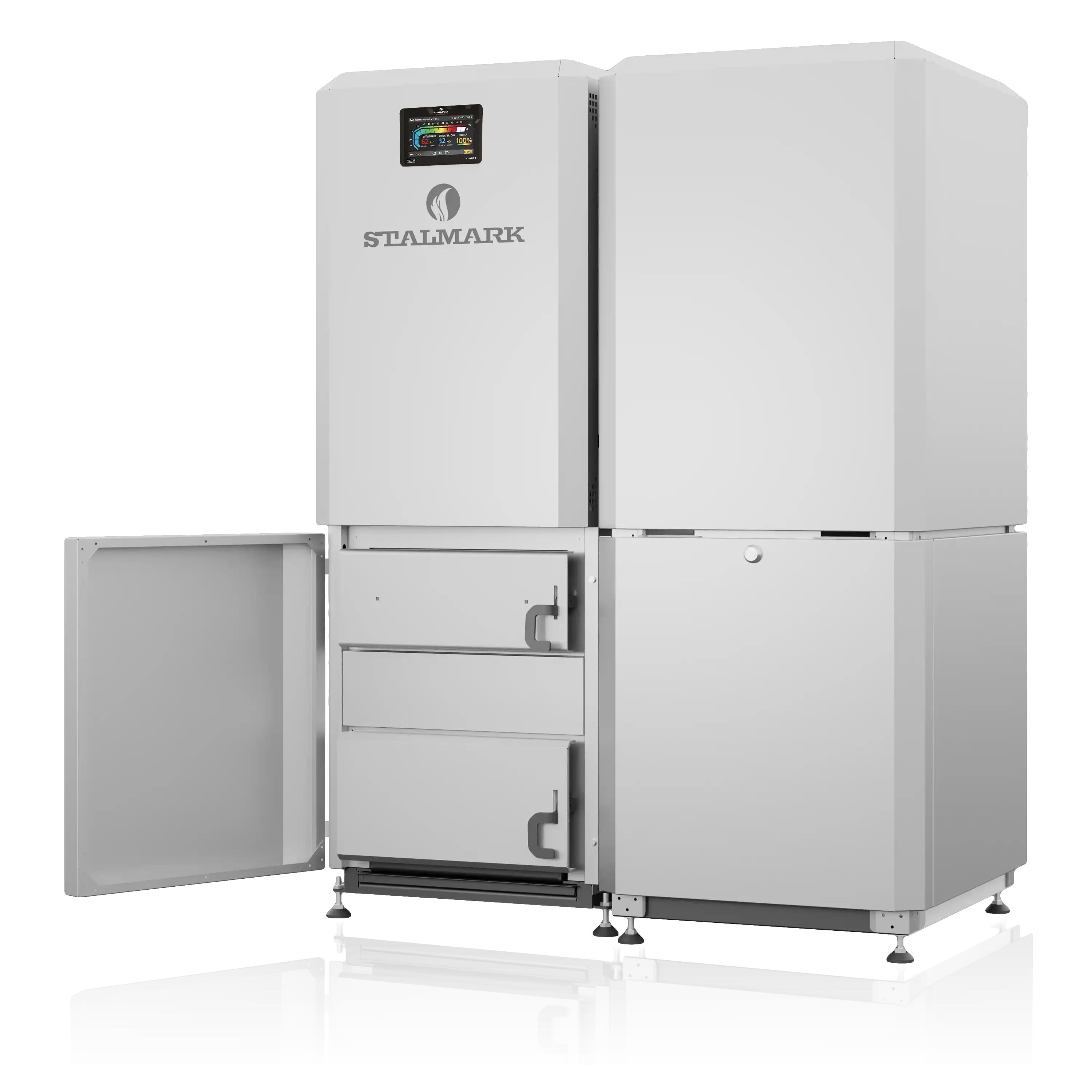 Kocioł na pellet 5 klasy automatczny Eko Silver III z otwartymi drzwiczkami - ekologiczna opcja zamiast pieca