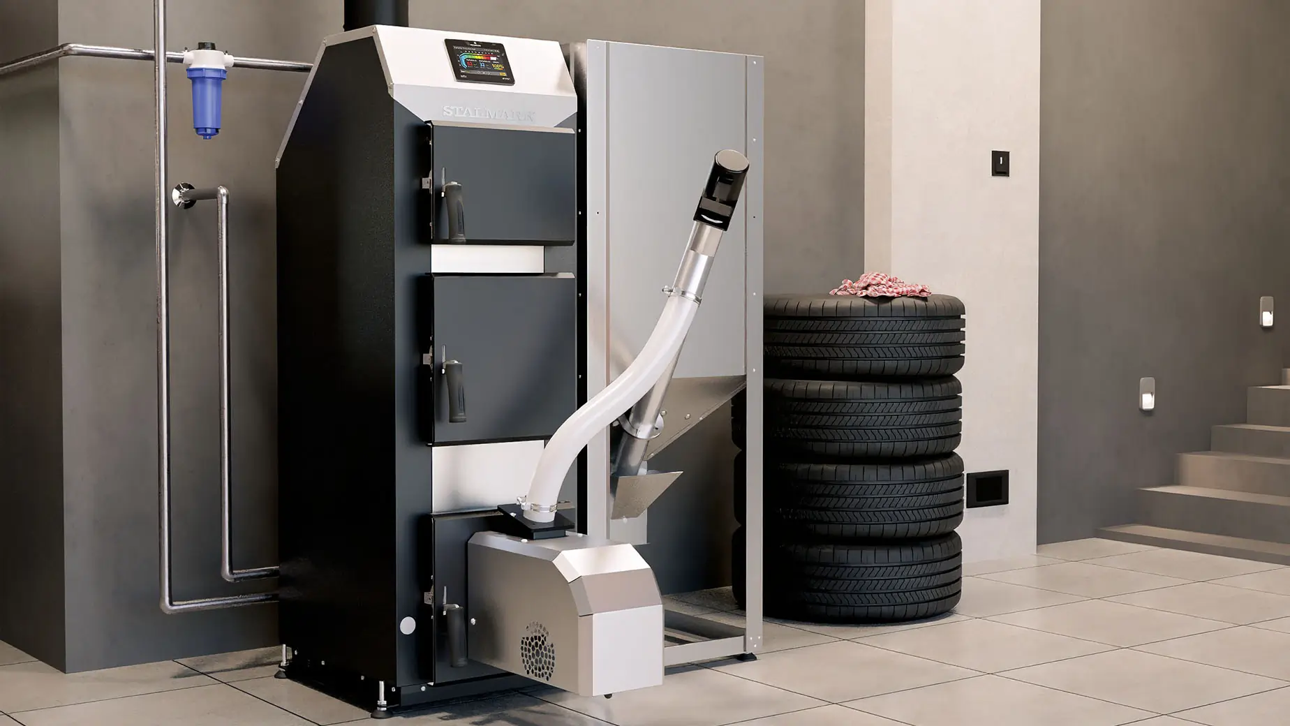 Instalacja centralnego ogrzewania z piecem Stalmark Pellet Vegas II